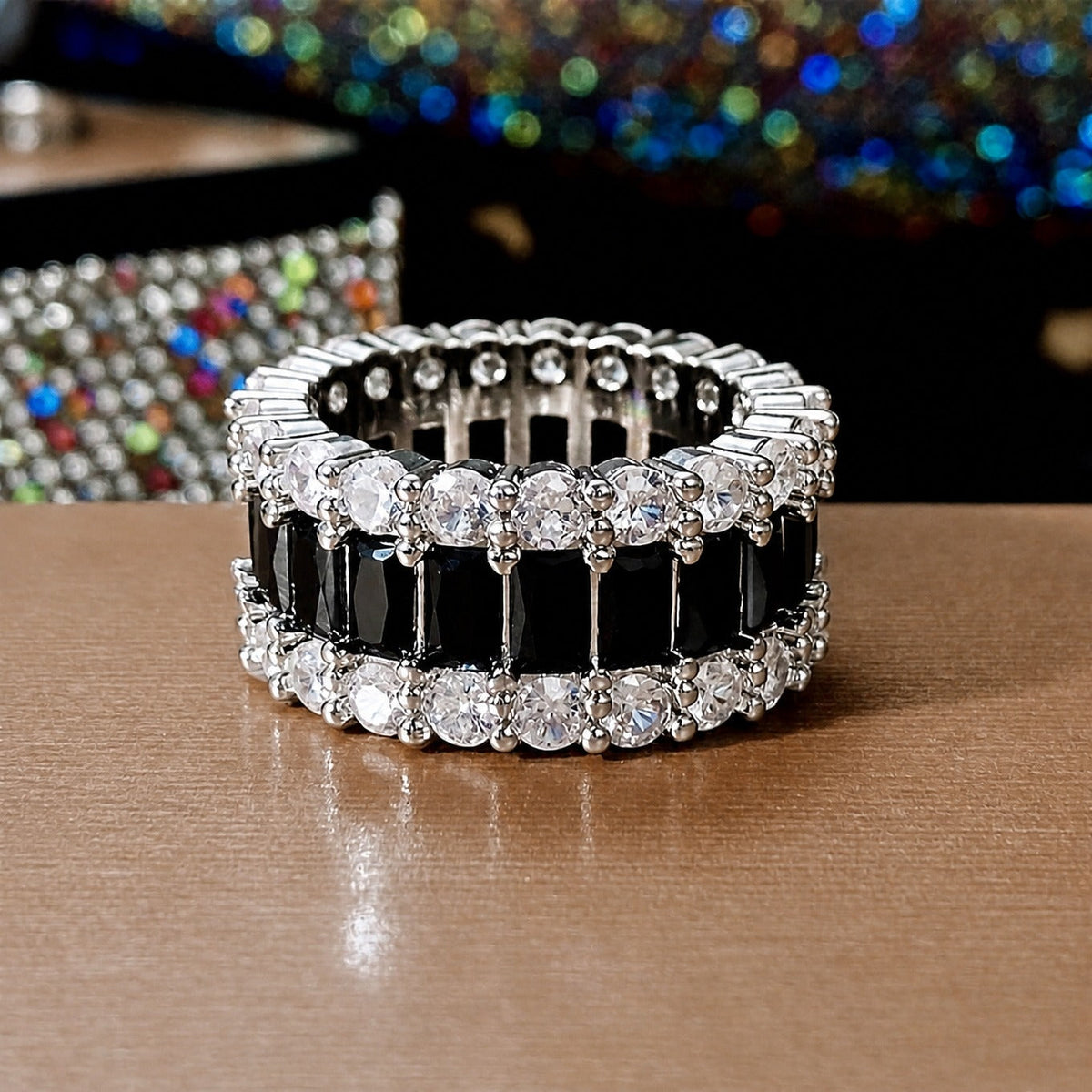 Anillo de sello con piedra negra
