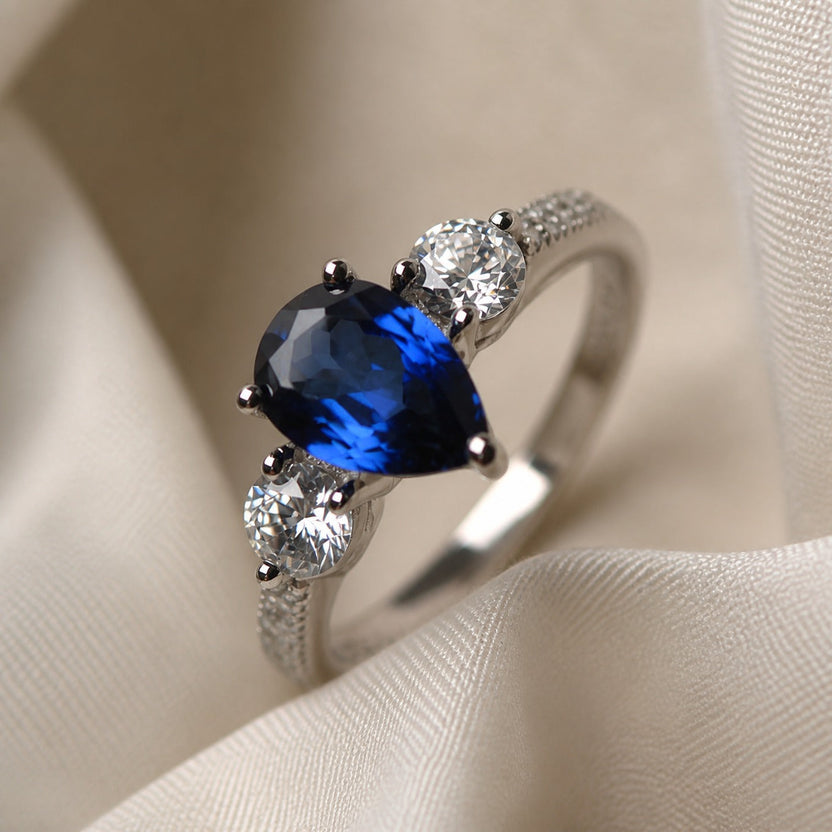 Anillo Signature de zafiro en oro blanco