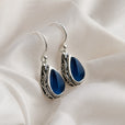Pendientes artísticos de zafiro en forma de gota – imagen 2