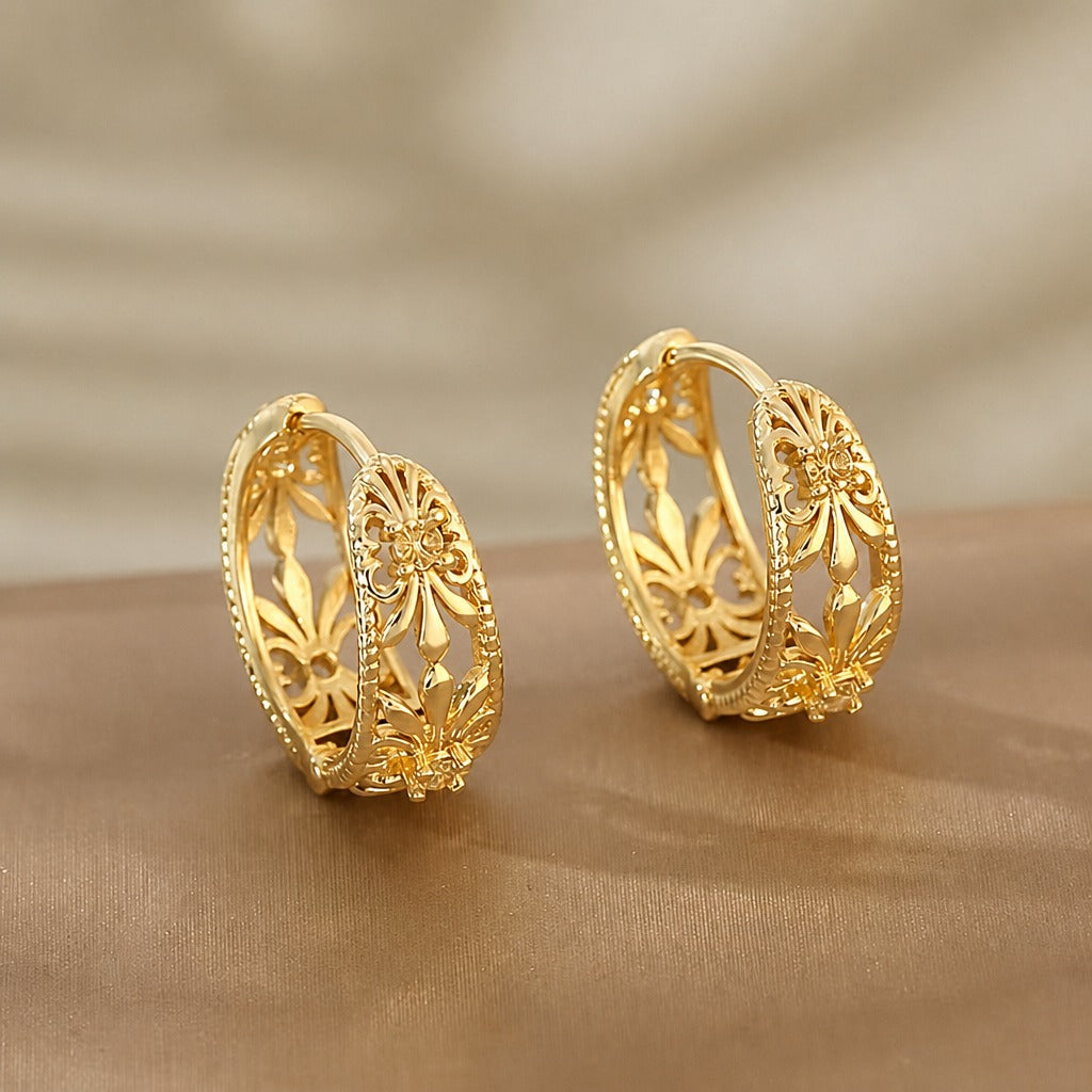 Pendientes de aro vintage de cobre