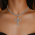 Collar de cruz de circonita de lujo – imagen 2