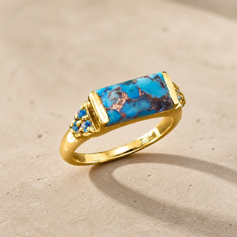 Anillo de turquesa llamativo y opulento – imagen 2