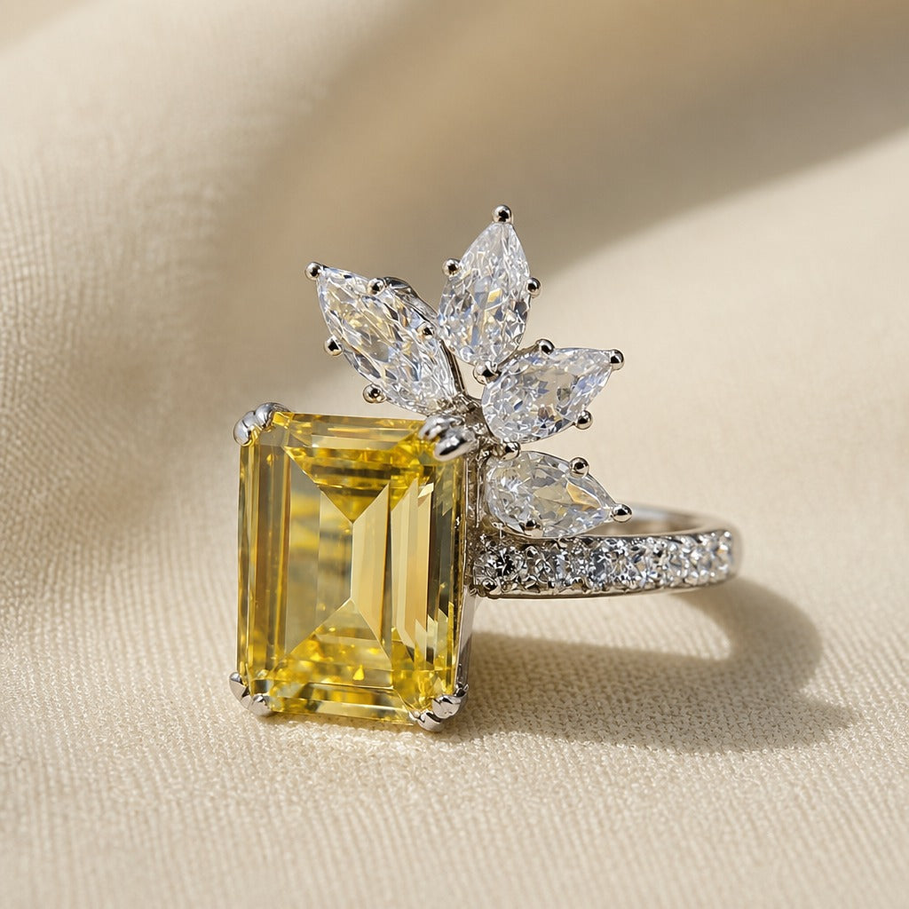 Anillo etéreo de piedra amarilla