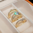 Set de anillos con pavé redondo – imagen 2