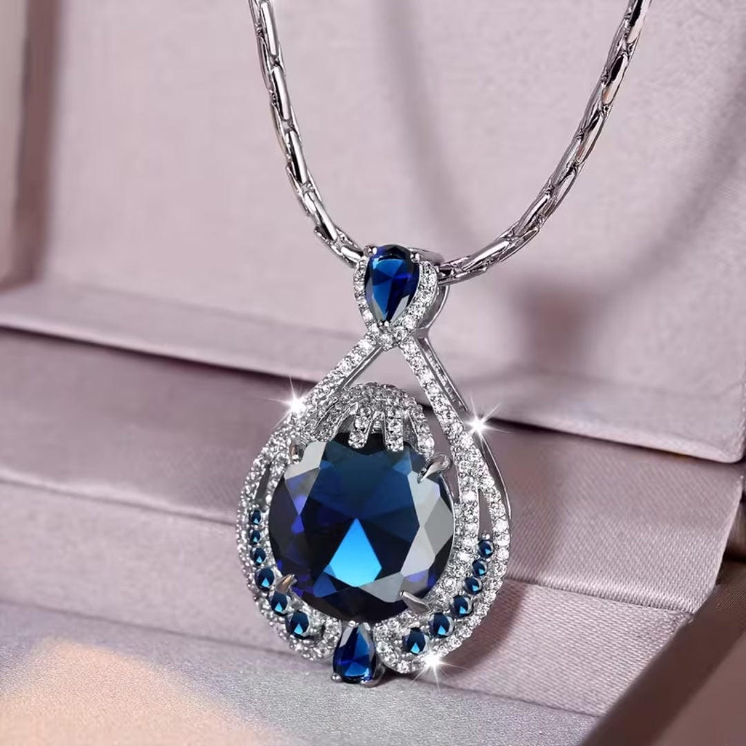 Collar halo de lágrima con esmeralda – imagen 2