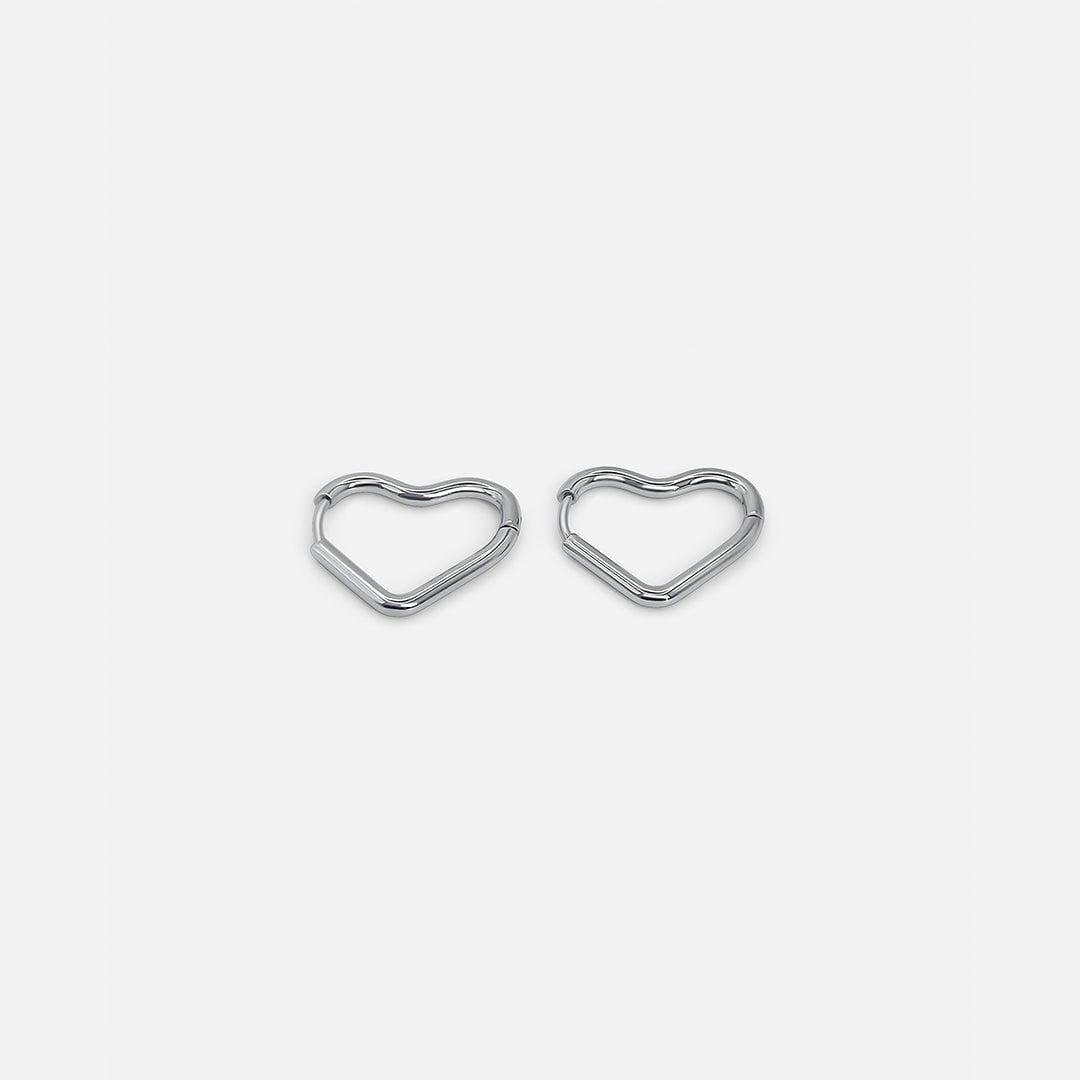 Mini aros corazón plata – imagen 2