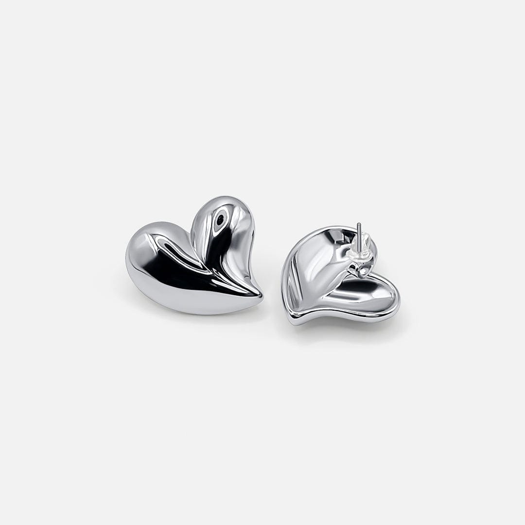 Pendientes de corazón clásicos de plata – imagen 2