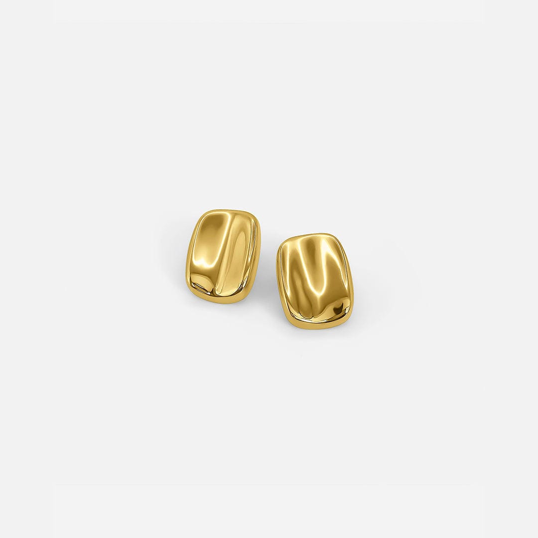 Pendientes rectangulares de oro radiante – imagen 2
