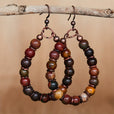 Pendientes vintage creativos con cuenta en forma de lágrima