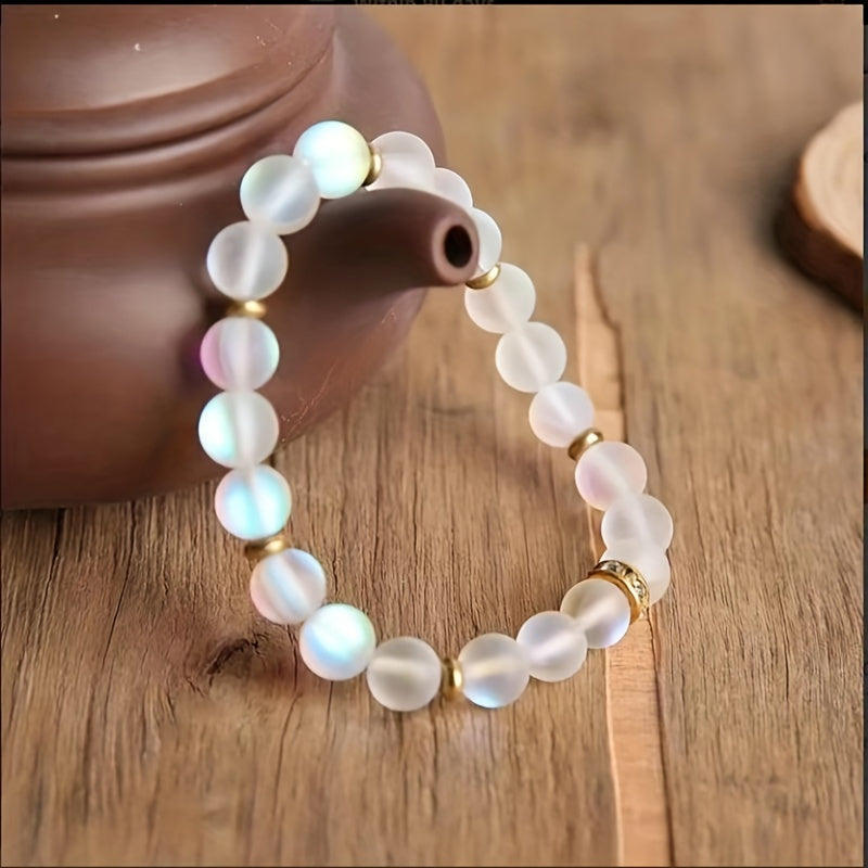 Pulsera de piedra lunar y perlas Trust – imagen 2