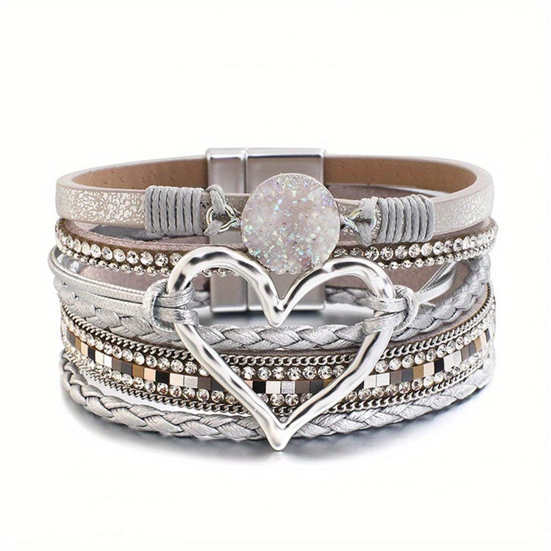 Pulsera bohemia de piel multicapa – imagen 5
