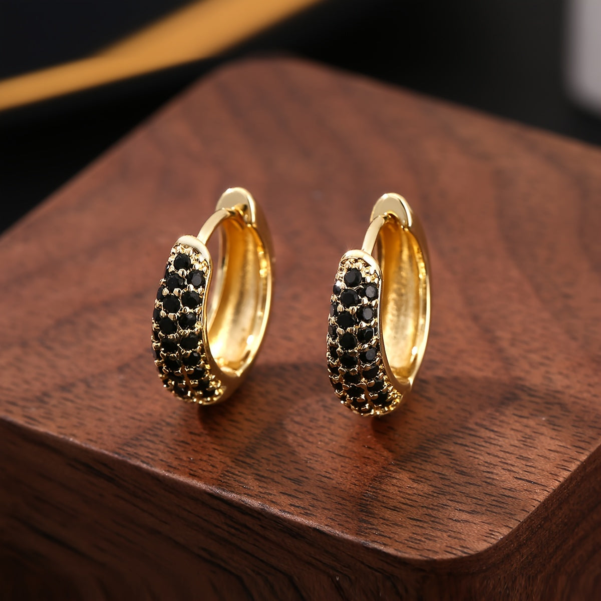 Pendientes geométricos vintage de ónice