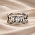Anillo de oro blanco con circonita