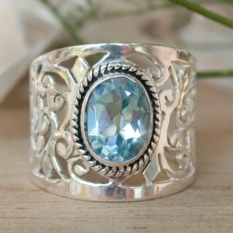 Anillo ancho bohemio de cristal