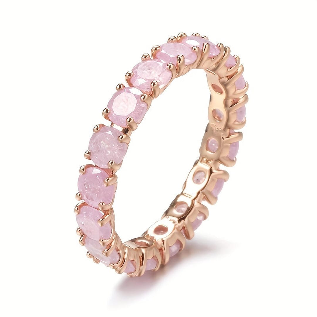 Anillo de diseño llamativo Eternidad de Cristal Azul — Carmen, Lucía & Rocío
