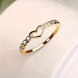 Anillo de corazón abierto con cristales – imagen 2