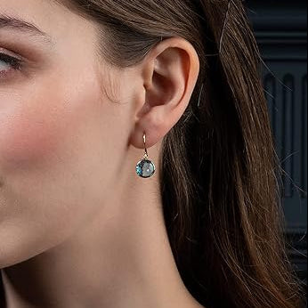 Pendientes elegantes de cristal azul – imagen 3