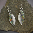 Pendientes bohemios de hoja con mosaico – imagen 2