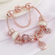 Pulsera atrapasueños de rosa con dijes incluidos