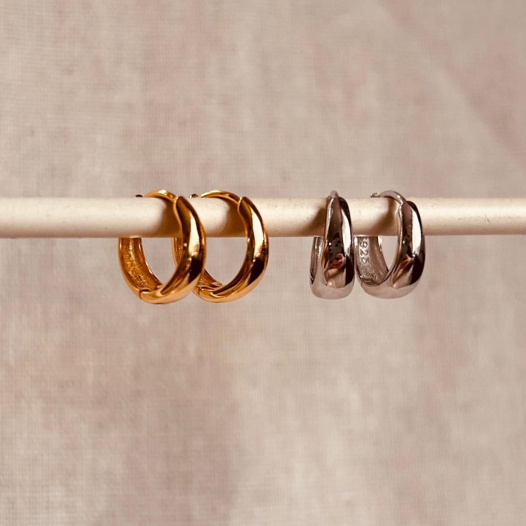 Pendientes de aro ancho minimalistas clásicos