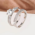 Set de anillos con pavé redondo