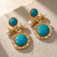 Pendientes exquisitos de turquesa y perla – imagen 2