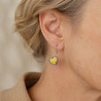 Pendientes boho de corazón amarillo