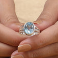 Anillo de circonita azul mar – imagen 2