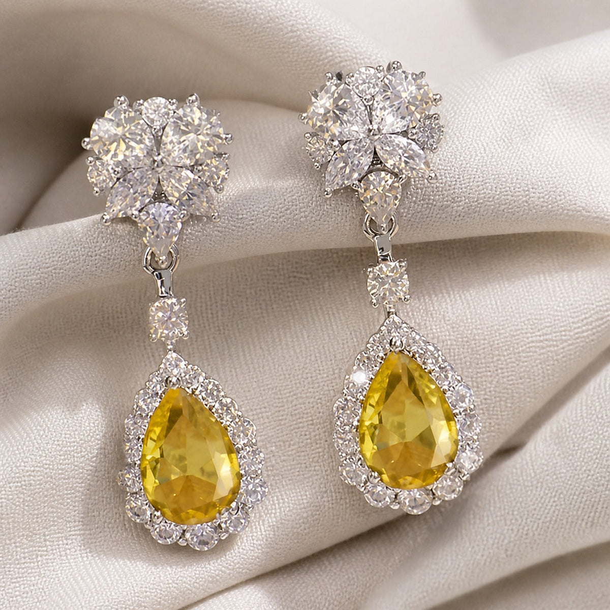 Pendientes exquisitos de gota amarilla – imagen 2