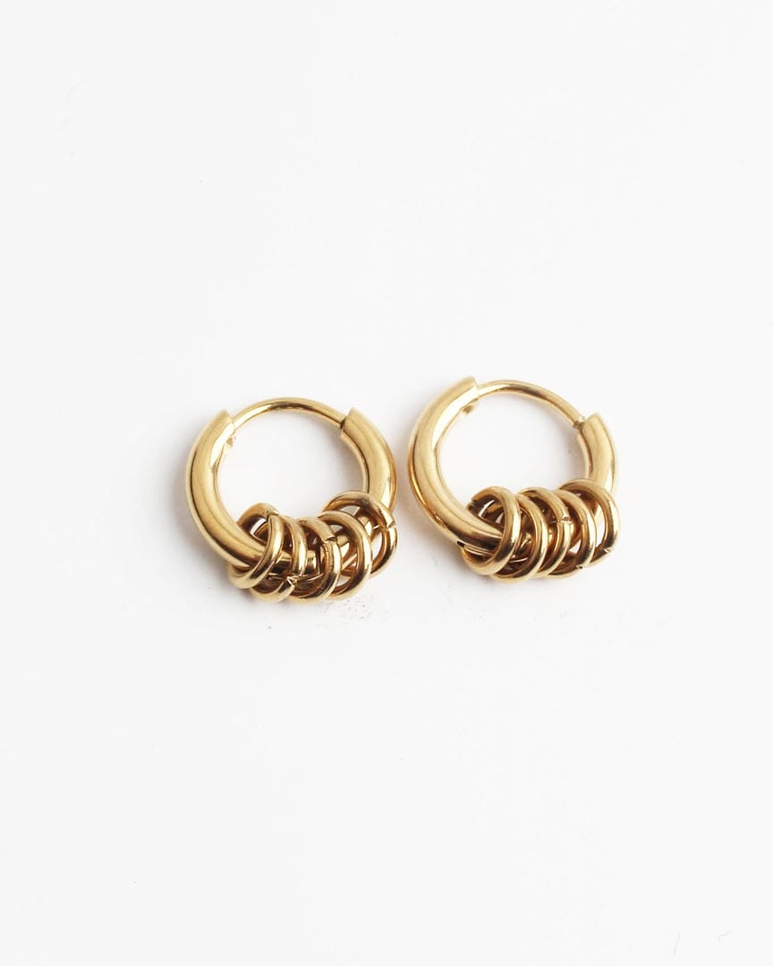 Pendientes aros apilables tipo anillo – imagen 2
