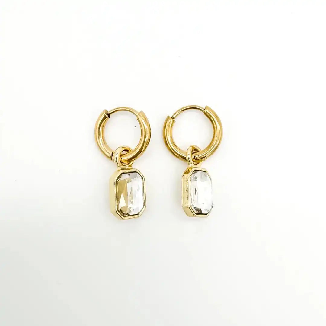 Pendientes elegantes Leonore con piedras de color – imagen 3
