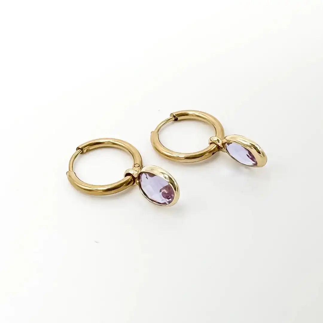 Pendientes ovalados de piedra Dana Sleek – imagen 8