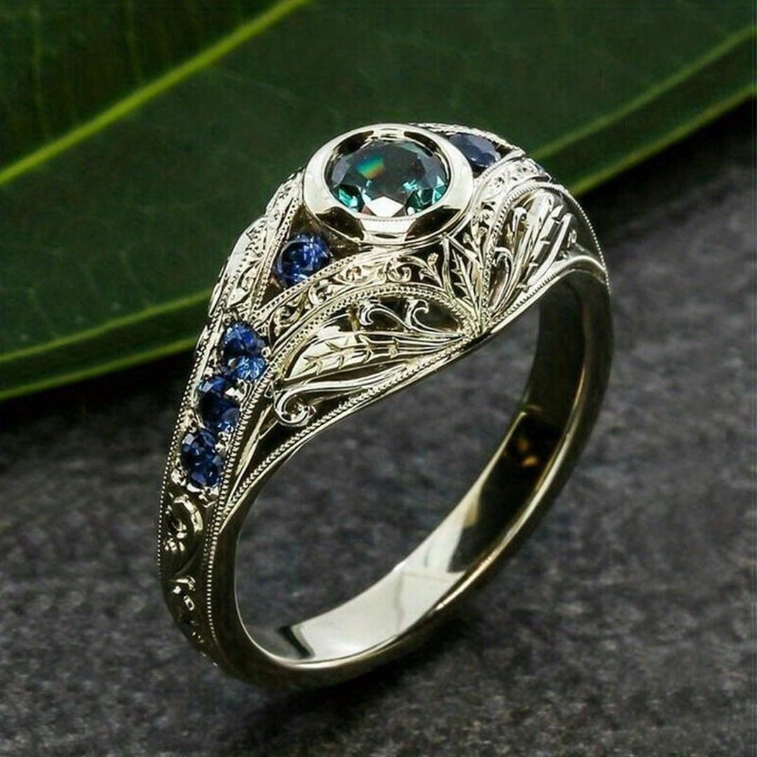 Anillo Windsor azur de circonita cúbica