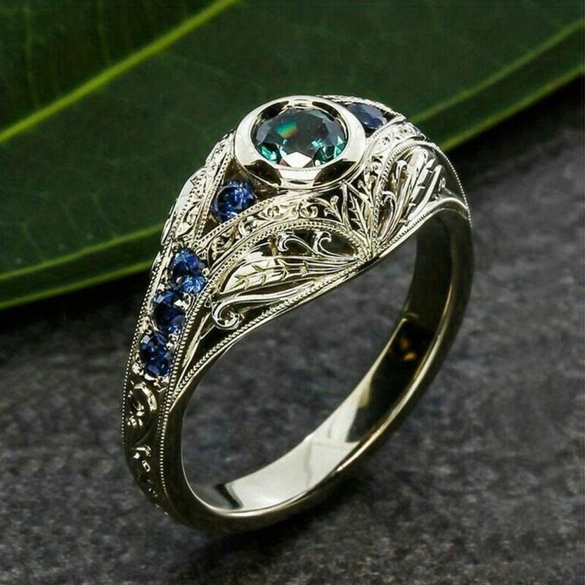 Anillo Windsor azur de circonita cúbica