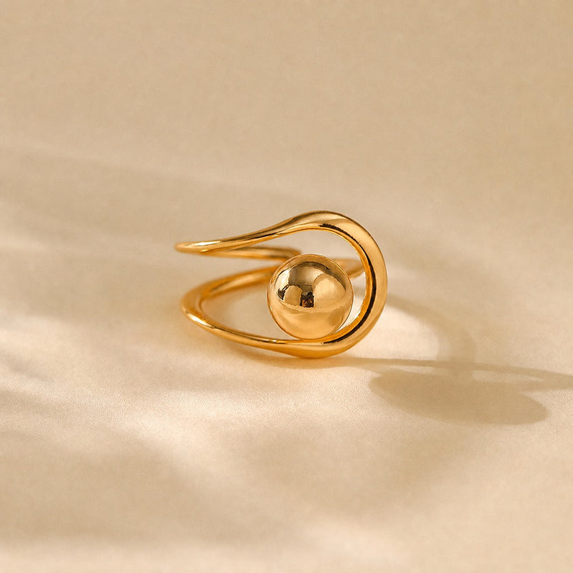 Anillo sofisticado de bola metálica