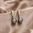Pendientes elegantes de perla y circonita – imagen 2