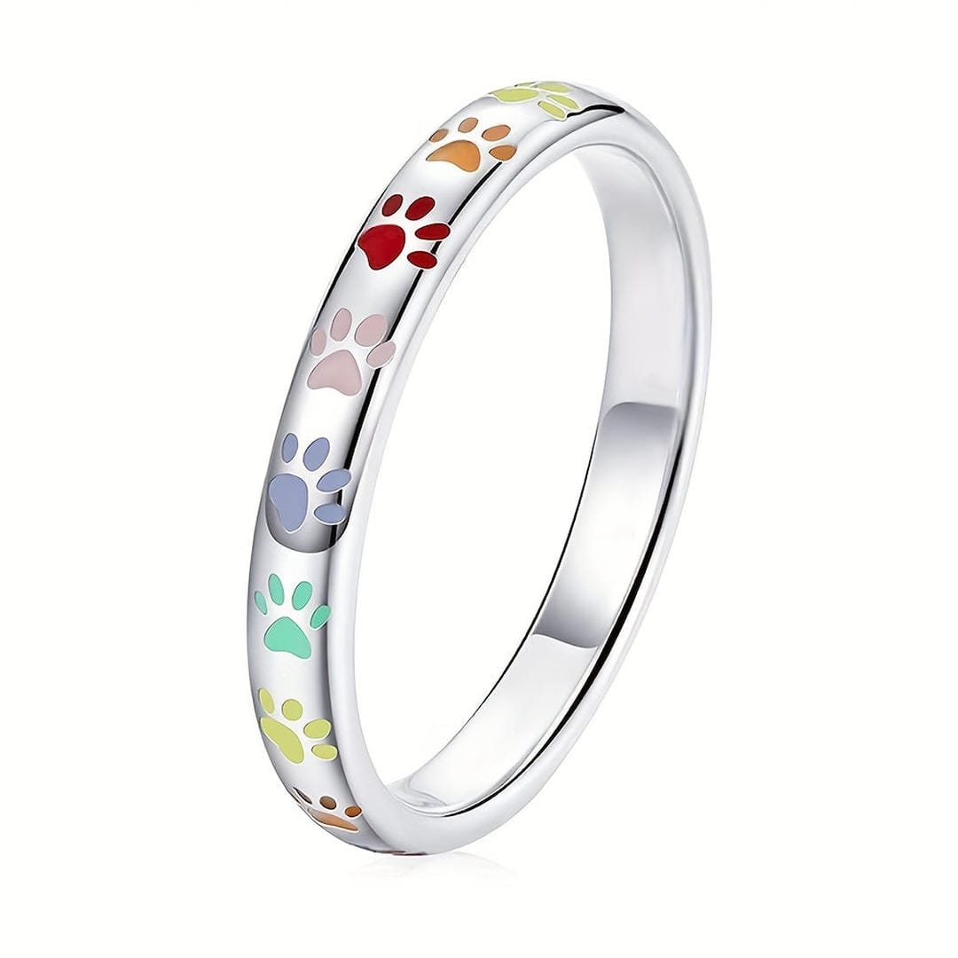 Anillo elegante de promesa con huella
