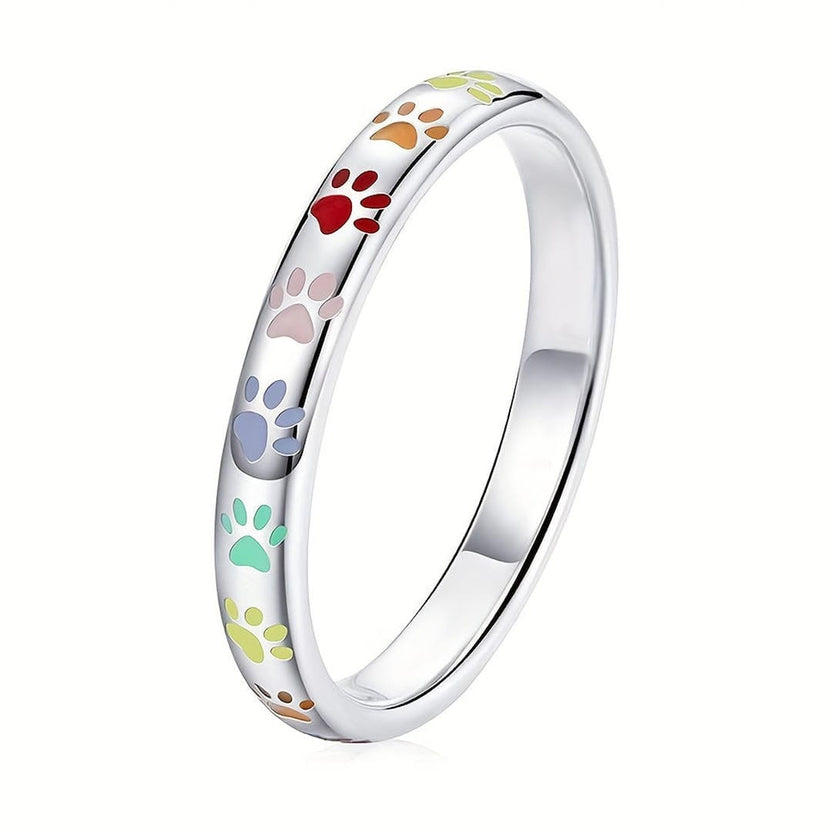 Anillo elegante de promesa con huella