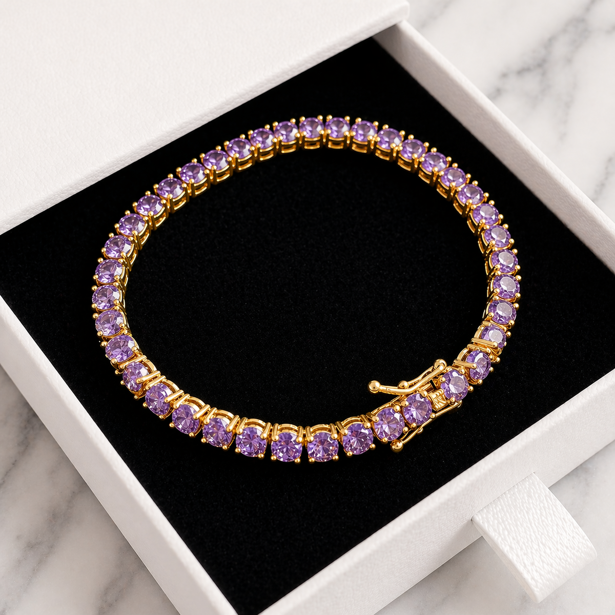 Pulsera dorada Amatista Dream
