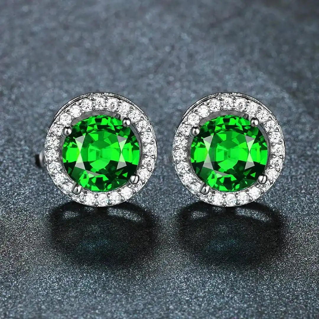 Pendientes de plata esmeralda