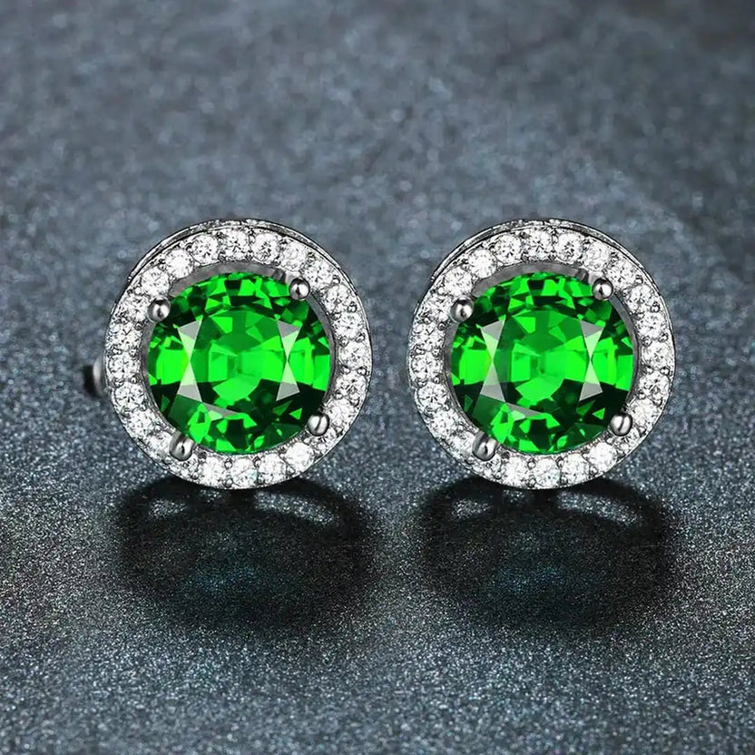 Pendientes de plata esmeralda