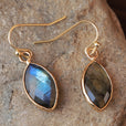 Pendientes colgantes vintage de labradorita – imagen 2