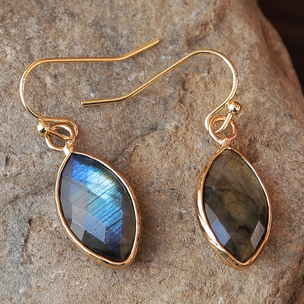 Pendientes colgantes vintage de labradorita – imagen 2