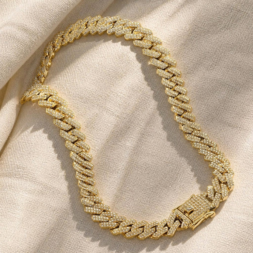Cadena cubana pavé opulenta