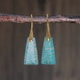 Pendientes largos bohemios de piedra geométrica