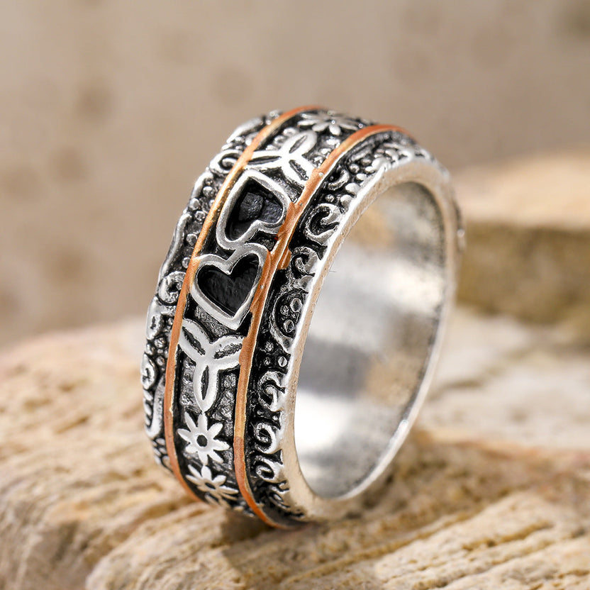 Anillo de plata grabado Heritage
