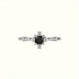 Anillo vintage negro cuadrado con incrustación cúbica – imagen 2