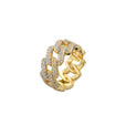 Anillo elegante de oro y plata con circonitas incrustadas – imagen 4