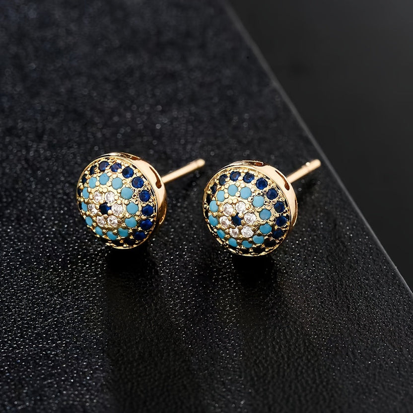 Pendientes de circonita incrustada para fiesta