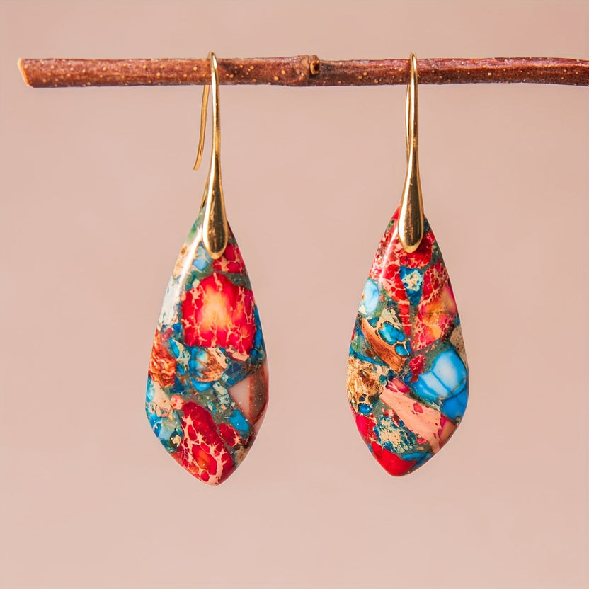 Pendientes largos bohemios vibrantes